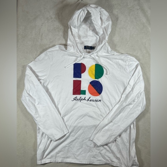 Polo Ralph Lauren Other - Polo Ralph Lauren XXL White Hoodie with Multicolor Polaroid Yacht Boat Logo